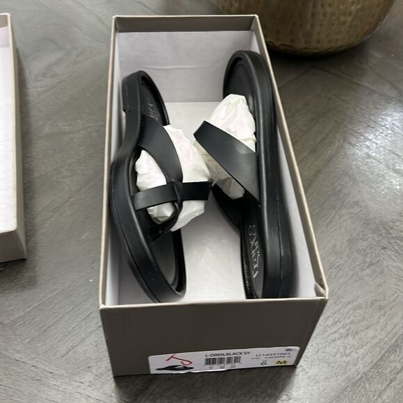 Franco Sarto Oren Womens Faux Leather Slip On Slide Sandals - Picture 2 of 9